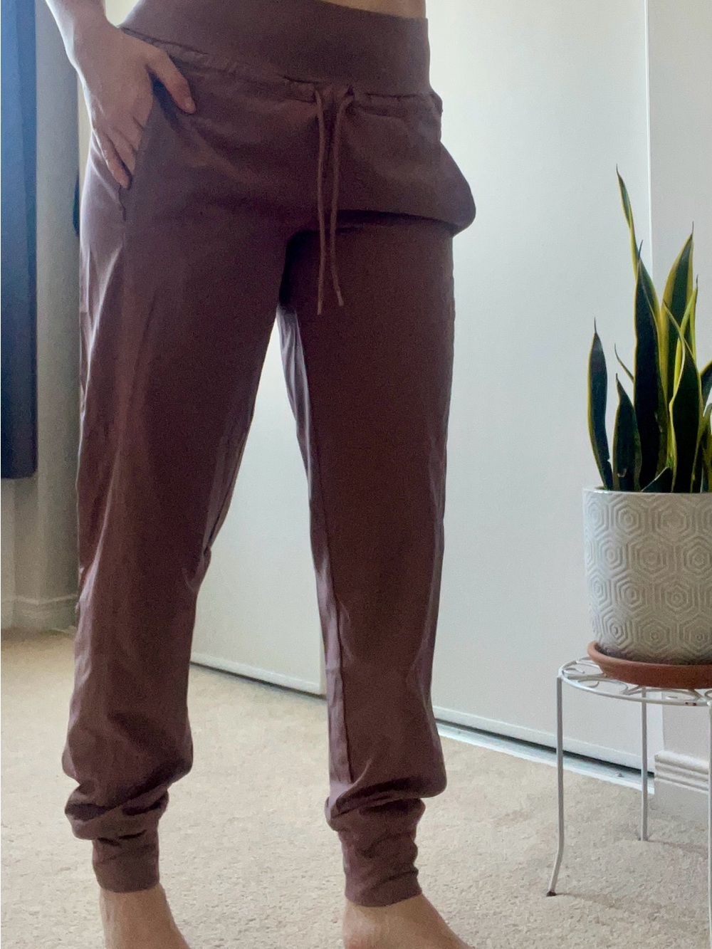 Women’s Drawstring Jogger Pants in Mauve